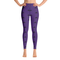 -SYC- Logo High-Waisted Yoga Leggings (Purple)