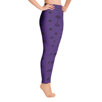 -SYC- Logo High-Waisted Yoga Leggings (Purple)