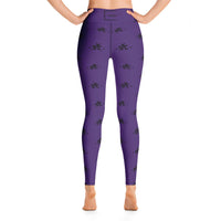 -SYC- Logo High-Waisted Yoga Leggings (Purple)